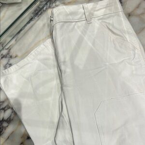 White Pants with Side Zipper